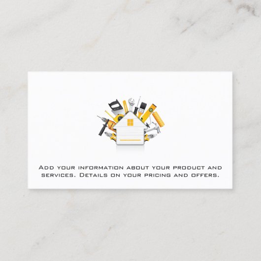 住宅修理ロゴ | 建築 | スチール 名刺 (裏面)