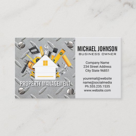 住宅修理ロゴ |鋼ねじ 名刺 (正面)