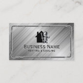 住宅加熱冷却システム補修金モダン属 名刺 (正面)