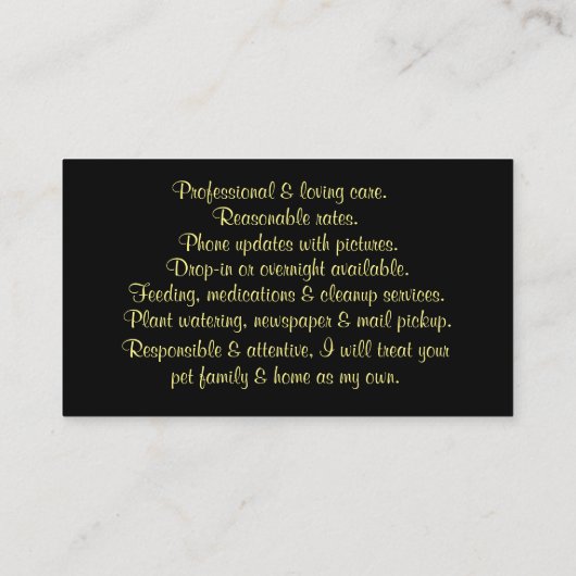 住宅及びペット用着座名刺 名刺 (裏面)