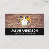 住宅大工のロゴ | レンガ壁 名刺 (正面)