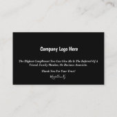 住宅実在抵当地名刺代 名刺 (裏面)