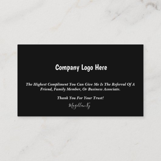 住宅実在抵当地名刺代 名刺 (裏面)