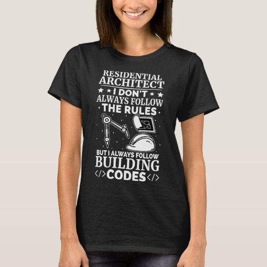 住宅建築士I常時後を追建物コード Tシャツ (正面)