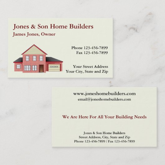 住宅建築業者の建築の建築家の名刺 名刺 (正面/裏面)