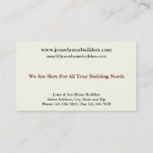 住宅建築業者の建築の建築家の名刺 名刺 (裏面)