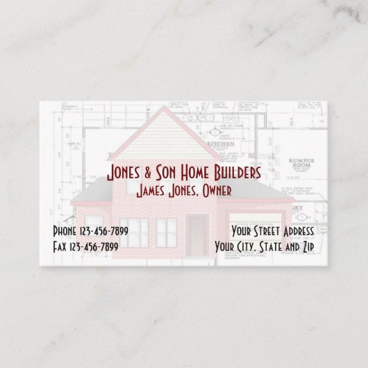 住宅建築業者の建築の建築家の名刺 名刺 (正面)