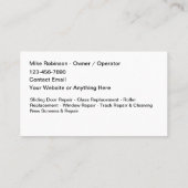 住宅引違いドアと修理名刺 名刺 (裏面)