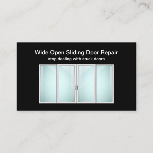 住宅引違いドアと修理名刺 名刺 (正面)