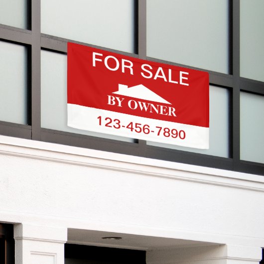 住宅所有者による販売用ホーム 横断幕 (ビルの外側)