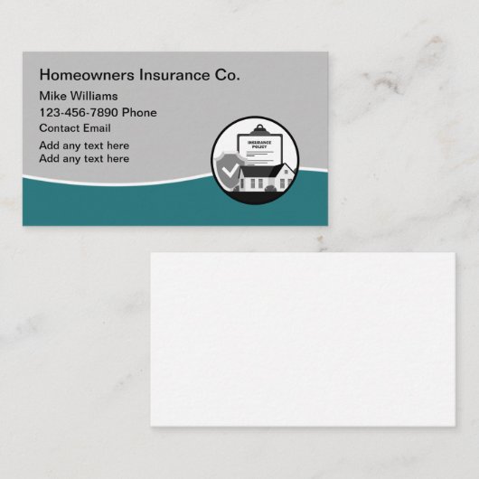 住宅所有者保険代理店の名刺 名刺 (正面/裏面)