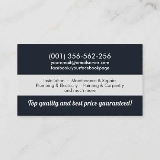 住宅改修サービス 名刺 (裏面)