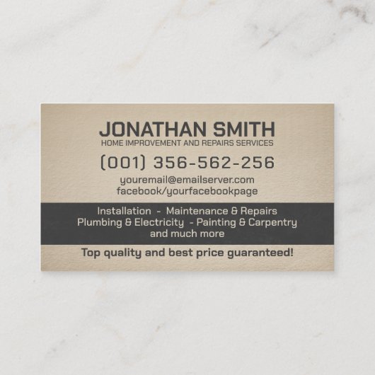 住宅改修サービス 名刺 (裏面)