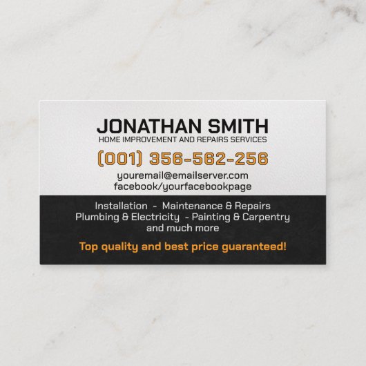 住宅改修サービス 名刺 (裏面)