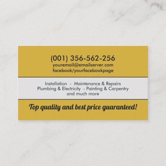 住宅改修サービス 名刺 (裏面)