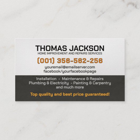 住宅改修サービス 名刺 (裏面)