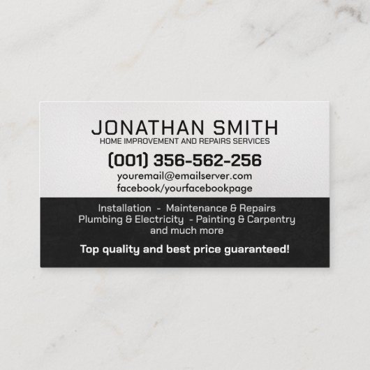 住宅改修サービス 名刺 (裏面)