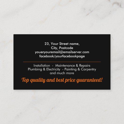 住宅改修サービス 名刺 (裏面)