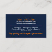 住宅改修・修理サービス 名刺 (裏面)