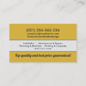 住宅改修・修理サービス 名刺 (裏面)