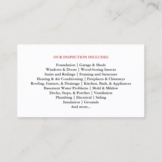 住宅検査名刺 名刺 (裏面)