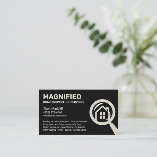 住宅検査用黒名刺 名刺 (スタンド正面)