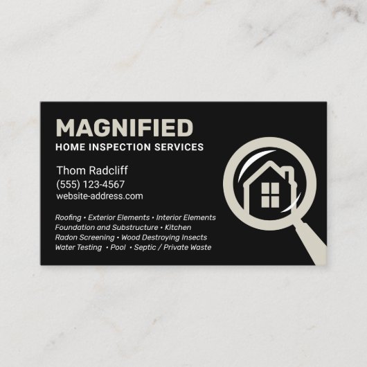 住宅検査用黒名刺 名刺 (正面)