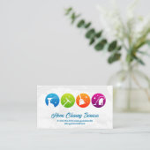 住宅清掃アイコンと雑用サービス 名刺 (スタンド正面)