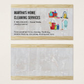 住宅清掃アイコン |マーブル木材の背景 (正面&裏面)