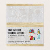 住宅清掃アイコン |マーブル木材の背景 名刺 (外部フラット)