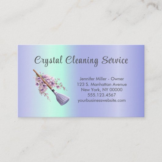 住宅清掃エレガントサービスフローラ箒 名刺 (正面)