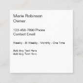 住宅清掃カラフルサービスの名刺 スクエア名刺 (裏面)