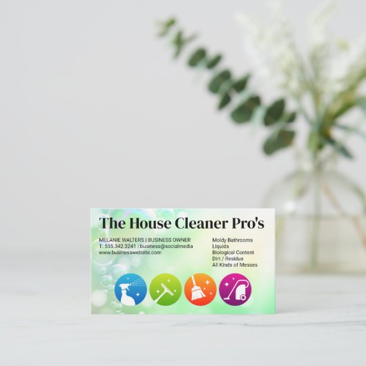 住宅清掃サービスのアイコン 名刺 (スタンド正面)