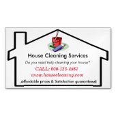 住宅清掃サービスの名刺テンプレート マグネット名刺 (正面)