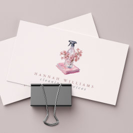 住宅清掃サービススプレーボトルQRコード 名刺