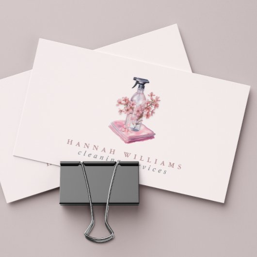 住宅清掃サービススプレーボトルQRコード 名刺