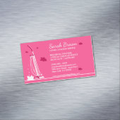 住宅清掃サービスピンク電気掃除機 マグネット名刺 (インサイチュ)