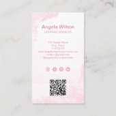 住宅清掃サービスメイドグリッターQRコード顔 名刺 (裏面)