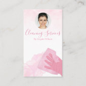 住宅清掃サービスメイドグリッターQRコード顔 名刺 (正面)