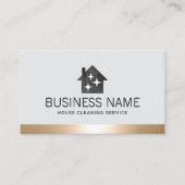 住宅清掃サービスモダン金ゴールド縁ど 名刺 (正面)