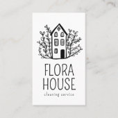 住宅清掃サービス住宅用手描きロゴ 名刺 (正面)