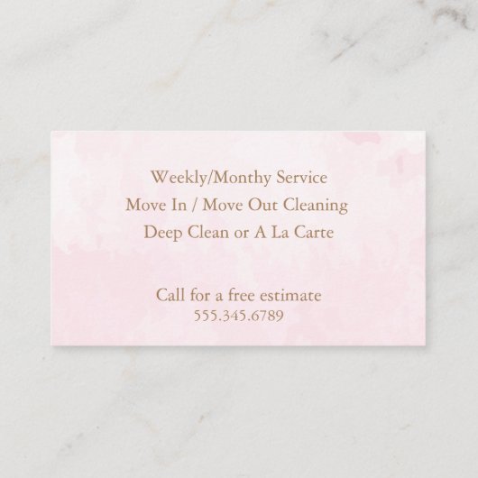 住宅清掃サービス名刺 名刺 (裏面)