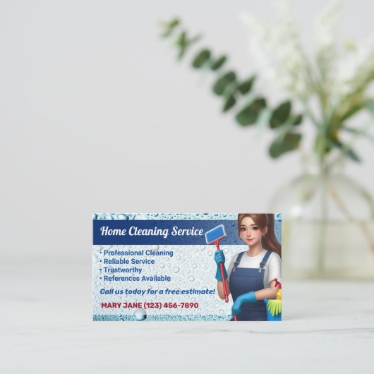 住宅清掃サービス名刺 名刺 (スタンド正面)