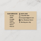 住宅清掃サービス名刺 名刺 (裏面)