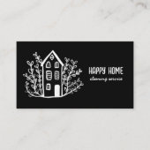 住宅清掃サービス手描きドードルQRコード 名刺 (正面)