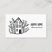 住宅清掃サービス手描きドードルQRコード 名刺 (正面)