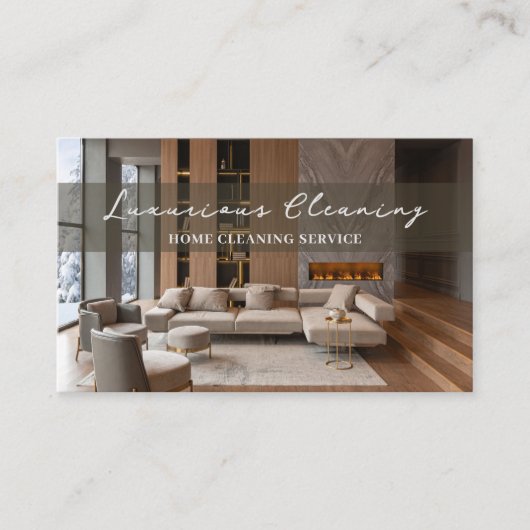 住宅清掃サービス清掃サービス清掃サービスモダン清掃 名刺 (正面)
