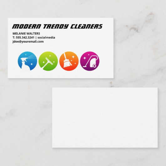 住宅清掃サービス | アイコンの消去 名刺 (正面/裏面)