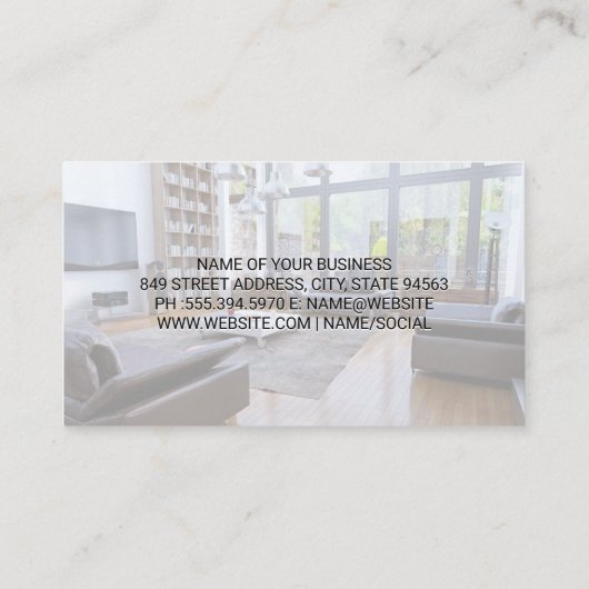 住宅清掃サービス |ホームの背景の消去 名刺 (裏面)