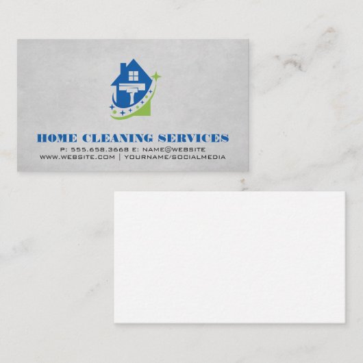 住宅清掃サービス | ホームスキージロゴ 名刺 (正面/裏面)